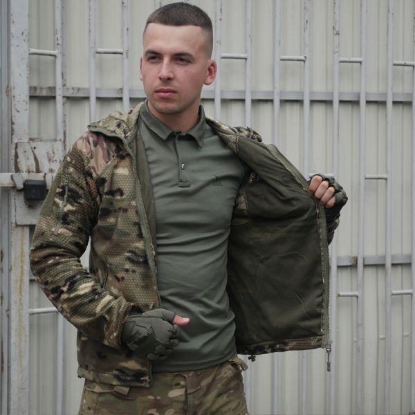 Кофта флісова з капюшоном Kiborg Jacket Grid Fleece Multicam S 1243-S фото