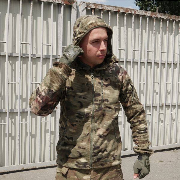 Кофта флисовая с капюшоном Kiborg Jacket Grid Fleece Multicam S 1243-S фото