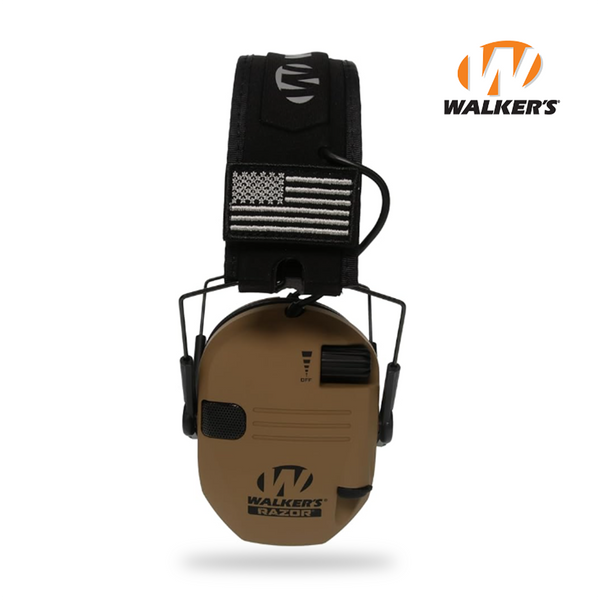 Активные наушники Walker's Razor Slim Original с патчами (коричневый) GWP-RSEMPAT-BB фото